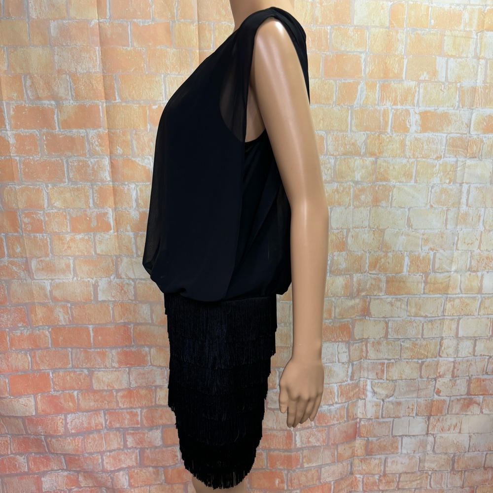 Aiden by Aiden Mattox Fringe Detail Chiffon Blouson Dress - Picture 6 of 13